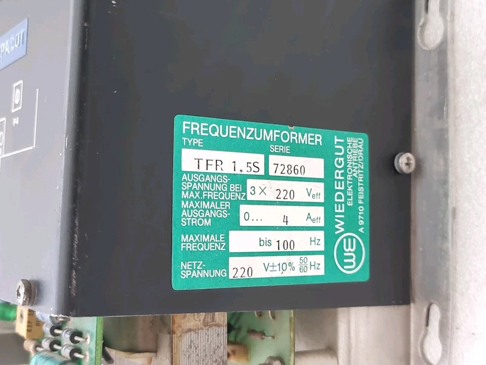 Wiedergut TFR 1.5S 72860 Frequency Converter 3x220V Motor Speed Controller Compa